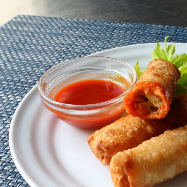 Mini Buffalo Chicken Egg Rolls