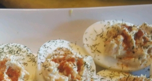 Salmon Deviled Eggs with Homemade Mayonnaise