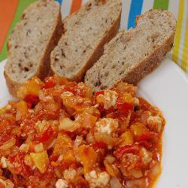Vegetarian Greek Bell Pepper and Feta Bake