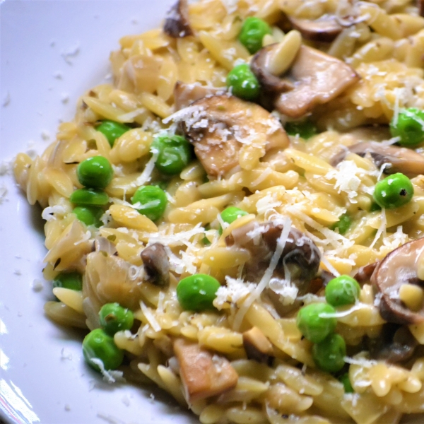 Mushroom and Pea Orzotto