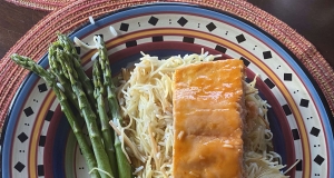 Air Fryer Salmon with Maple-Bourbon Glaze
