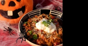 Spooky Slow Cooker Turkey Lentil Chili