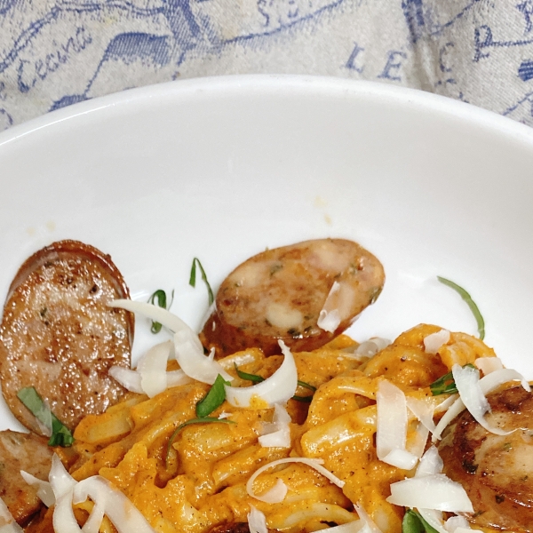 Linguine alla Panna with Sausage