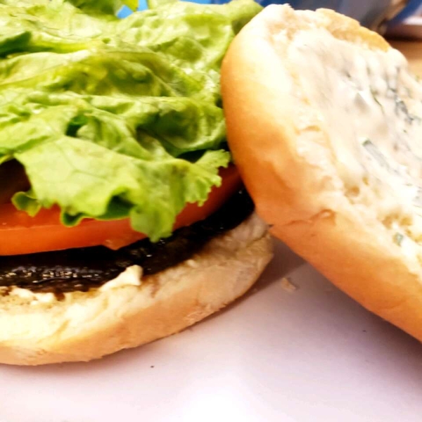 Grilled Portobello with Basil Mayonnaise Sandwich