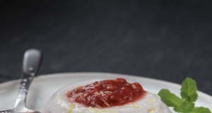 Vegan Panna Cotta with Strawberry Rhubarb