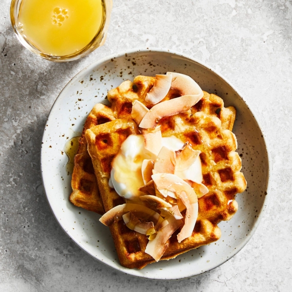 Coconut Crunch Healthier Whole-Grain Waffles