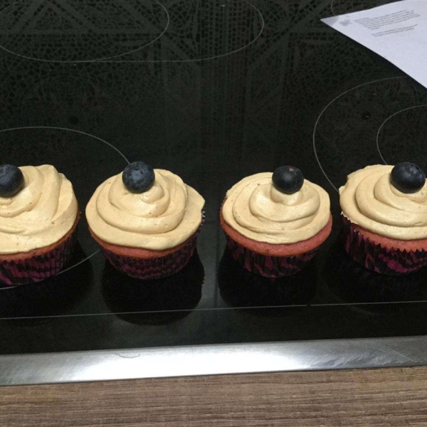 PBJ Cupcakes - Berry Cupcakes with Peanut Butter Frosting