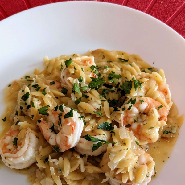 Shrimp Scampi with Orzo