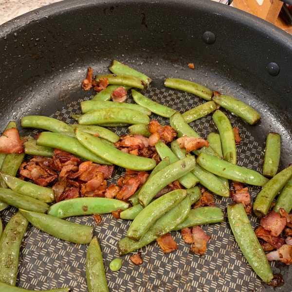 Bacon and Balsamic Glazed Sugar Snap Peas