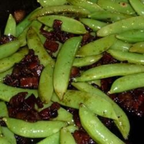 Bacon and Balsamic Glazed Sugar Snap Peas