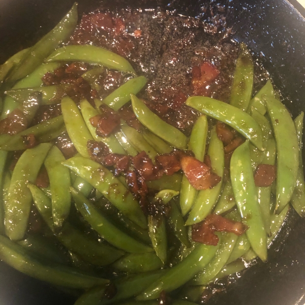 Bacon and Balsamic Glazed Sugar Snap Peas
