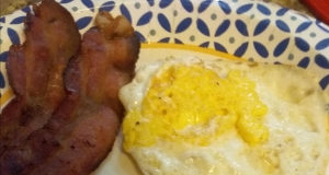 Cheddar Ramen Noodle Wedge with Fried Eggs