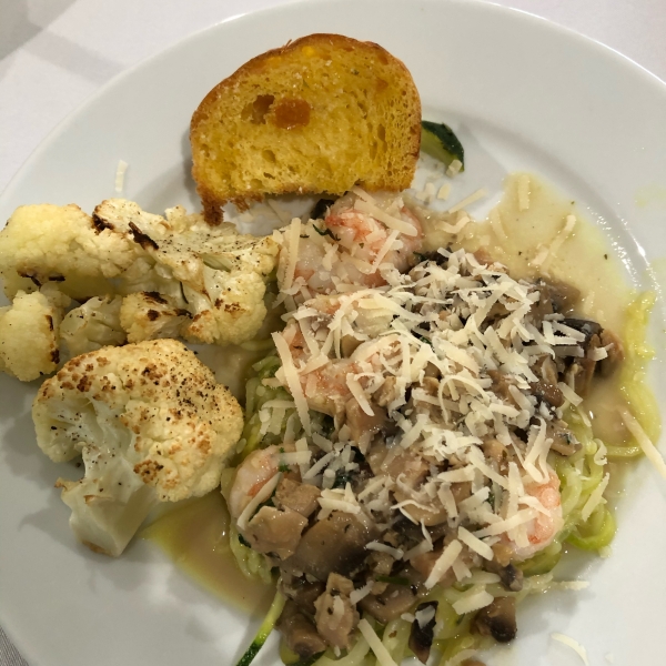Linguine with Clam Sauce and Baby Portobello Mushrooms