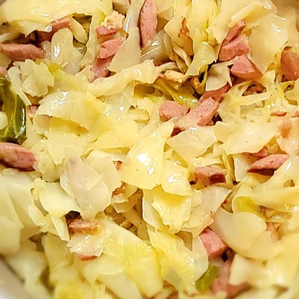 Fried Cabbage with Bacon, Onion, and Garlic