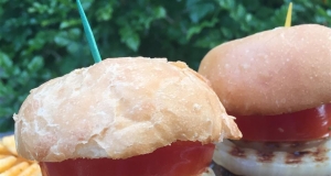 Stuffed Angus Sliders with Heirloom Tomato and Onions