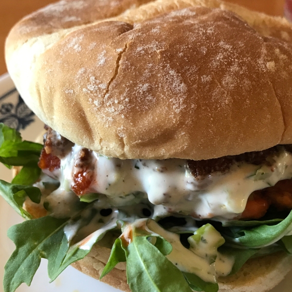 Fresh Salmon Burgers with Lemon-Yogurt Sauce