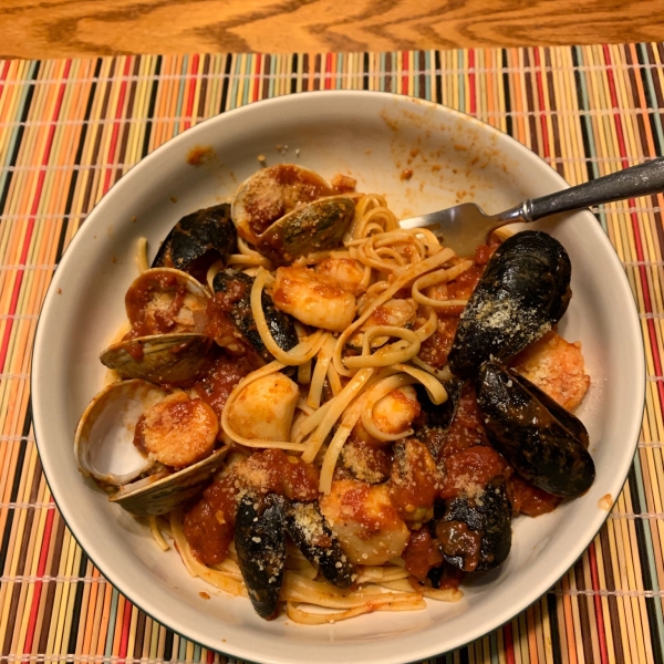 Shrimp, Clams, and Scallops Pasta
