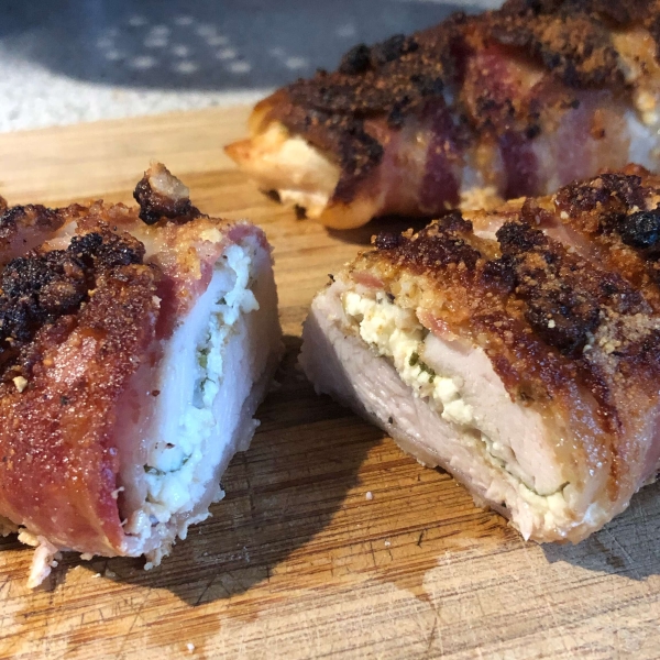 Bacon-Wrapped Turkey Breast Stuffed with Spinach and Feta