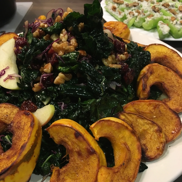 Festive Kale and Delicata Squash Salad