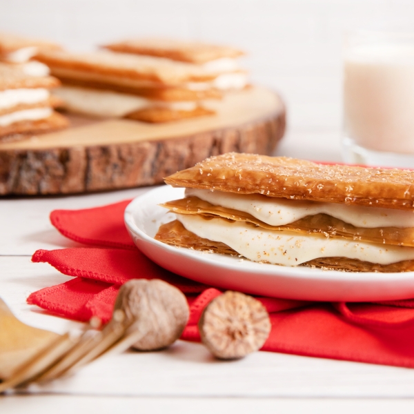 Reduced-Sugar Phyllo Napoleons with Eggnog Cream