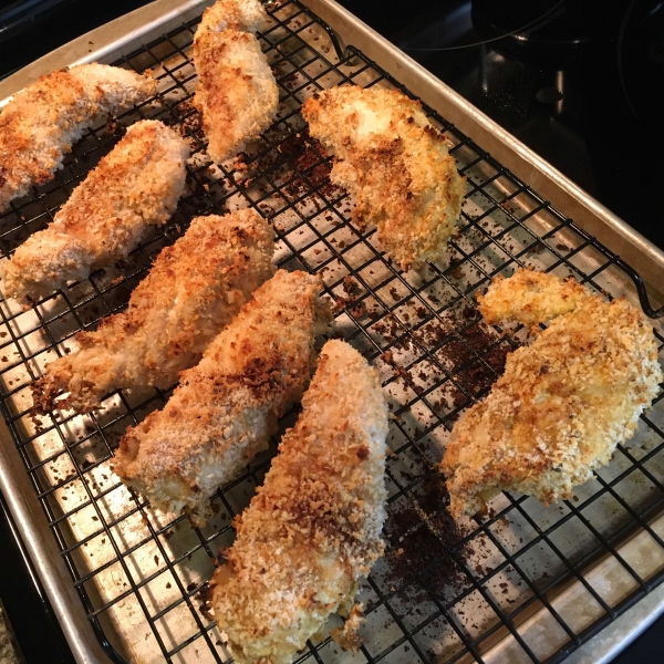 Baked Chicken Strips with Dijon and Panko Coating