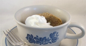 Healthy Rhubarb Cake in a Mug