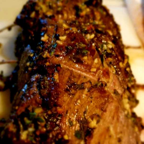 Herb and Garlic Roast Tenderloin with Creamy Horseradish Sauce