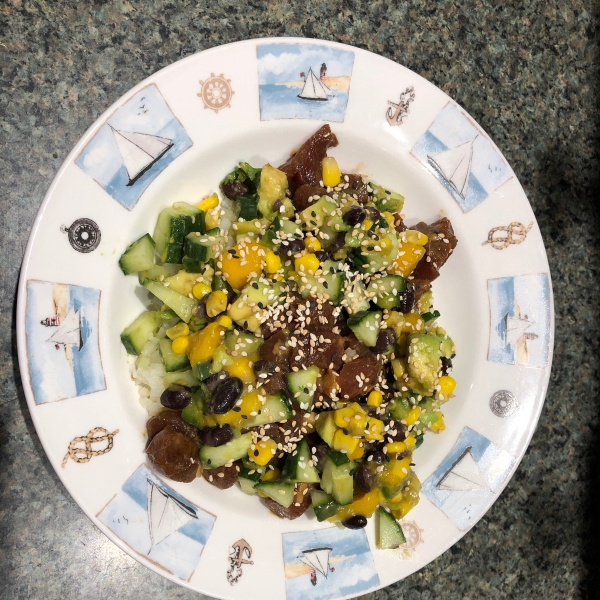 Ahi and Avocado Poke Tower