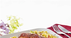 NO YOLKS® Maple Balsamic Glazed Salmon with Noodles
