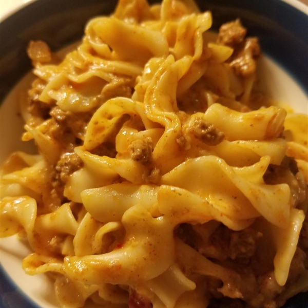 NO YOLKS® One Pot Cheesy Taco Noodles