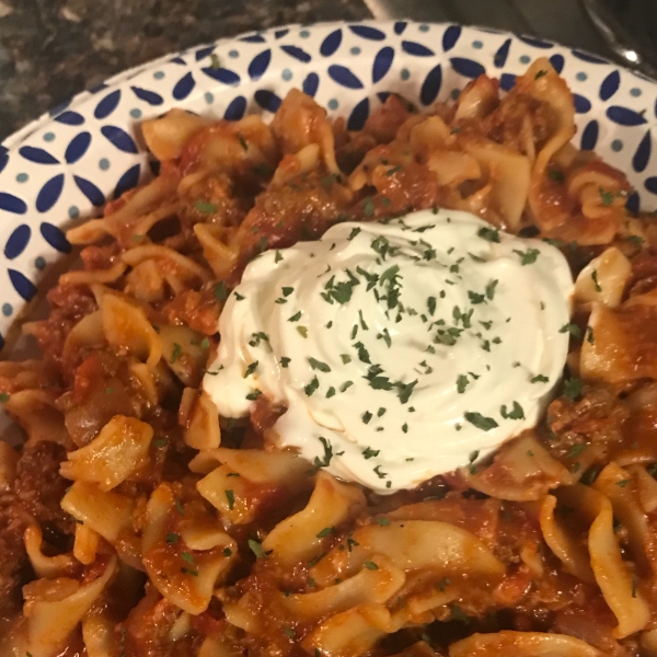 NO YOLKS® One Pot Cheesy Taco Noodles