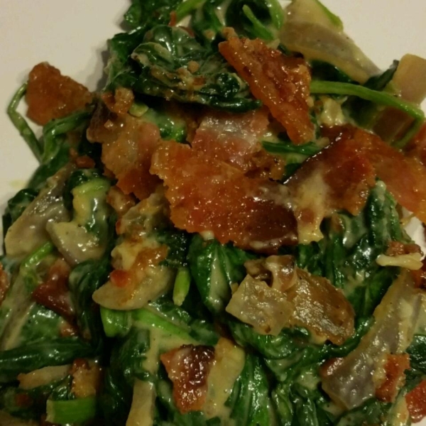Creamed Spinach with Onions and Bacon