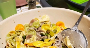 Roasted Eggplant and Asparagus Pasta Salad