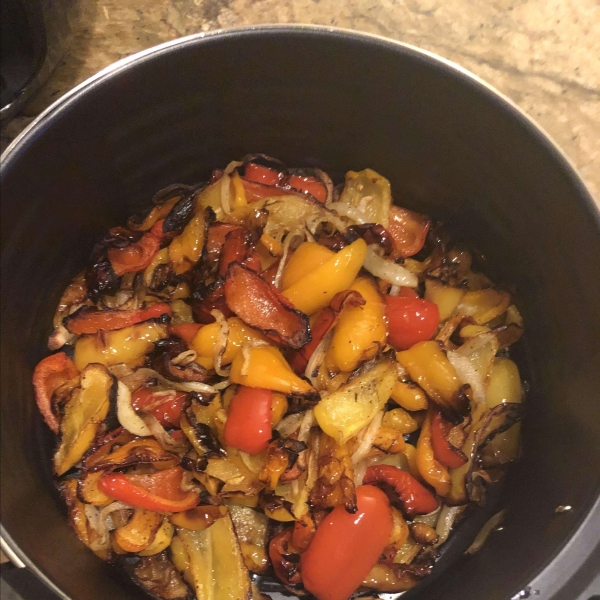 Air-Fried Roasted Sweet Peppers and Onions