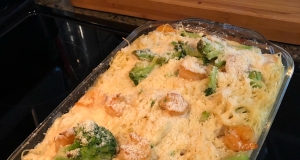 Shrimp Alfredo Broccoli Bake