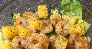 Summer Salad with Grilled Shrimp and Pineapple in Champagne Vinaigrette