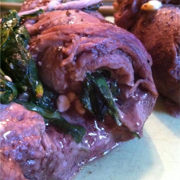 Greek Stuffed Bison Steak