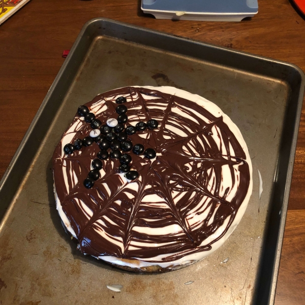 Spiderweb Pumpkin Cheesecake
