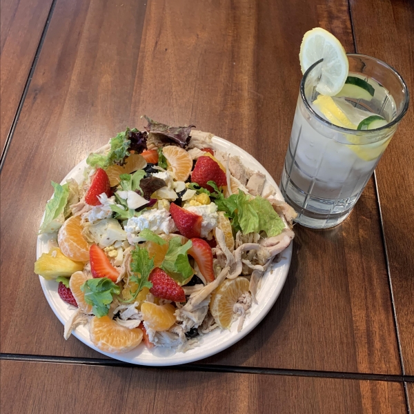 Grilled Chicken Salad with Seasonal Fruit