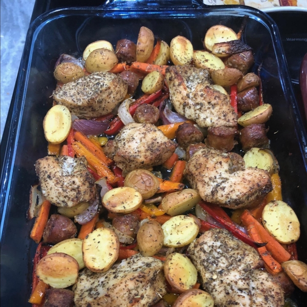 Chicken, Sausage, Peppers, and Potatoes