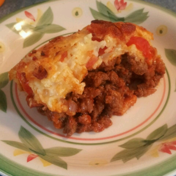 Bacon Cheeseburger Upside Down Pizza