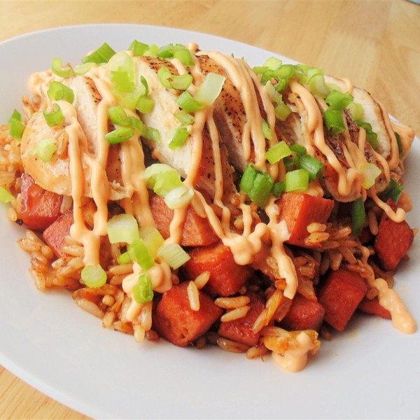 Troy's Korean Glazed Chicken Breast with Kimchee Fried Rice