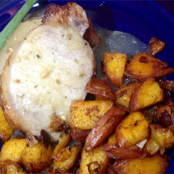 Grilled Pork Chops and Onions