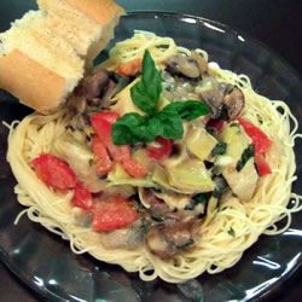 Tomato Alfredo Sauce with Artichokes