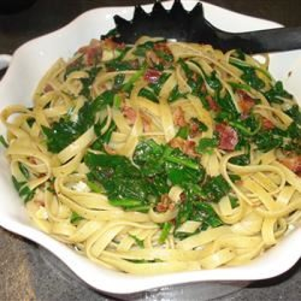 Linguine with Spinach and Brie