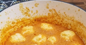 Cheddar Dumpling Tomato Soup