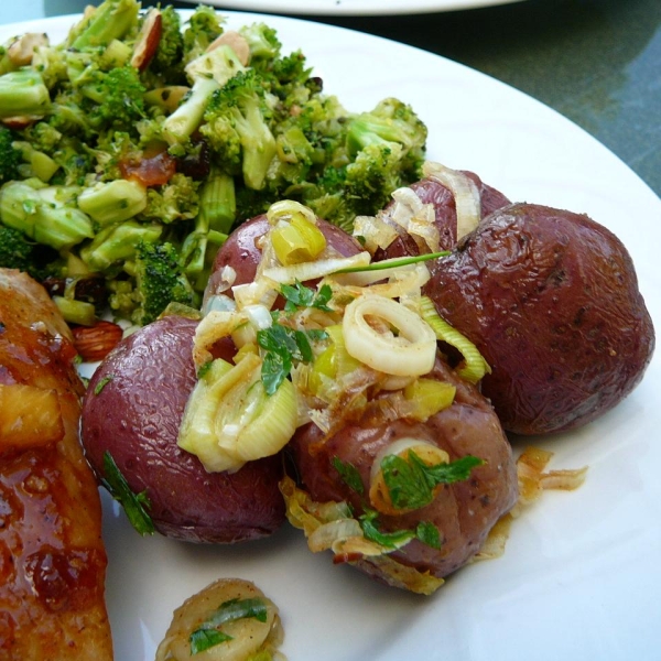 Buttery New Potatoes with Leeks and Parsley