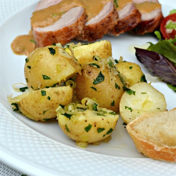 Buttery New Potatoes with Leeks and Parsley