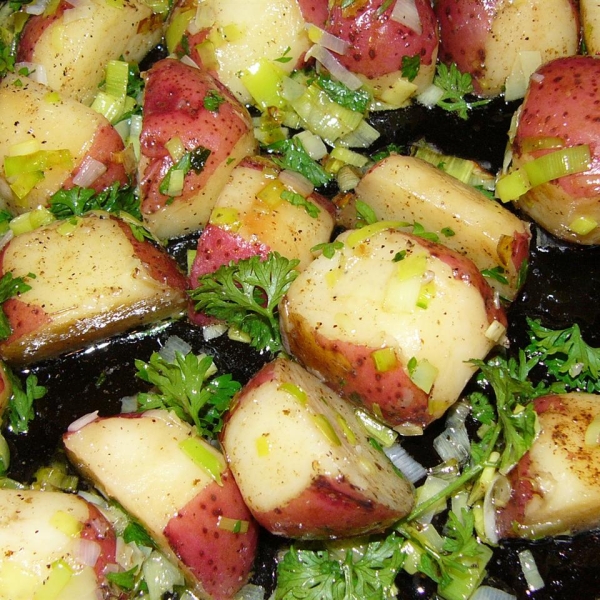 Buttery New Potatoes with Leeks and Parsley