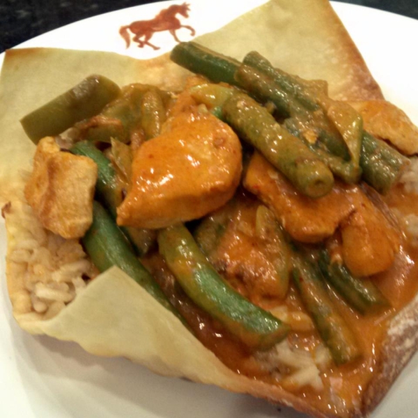 Jasmine Rice and Red Curry Chicken Wonton Bowls